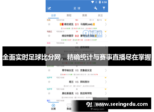 全面实时足球比分网，精确统计与赛事直播尽在掌握